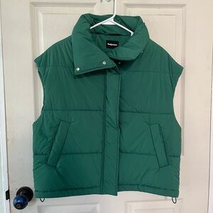 ThirtyYears puffer vest green zipper button size 1